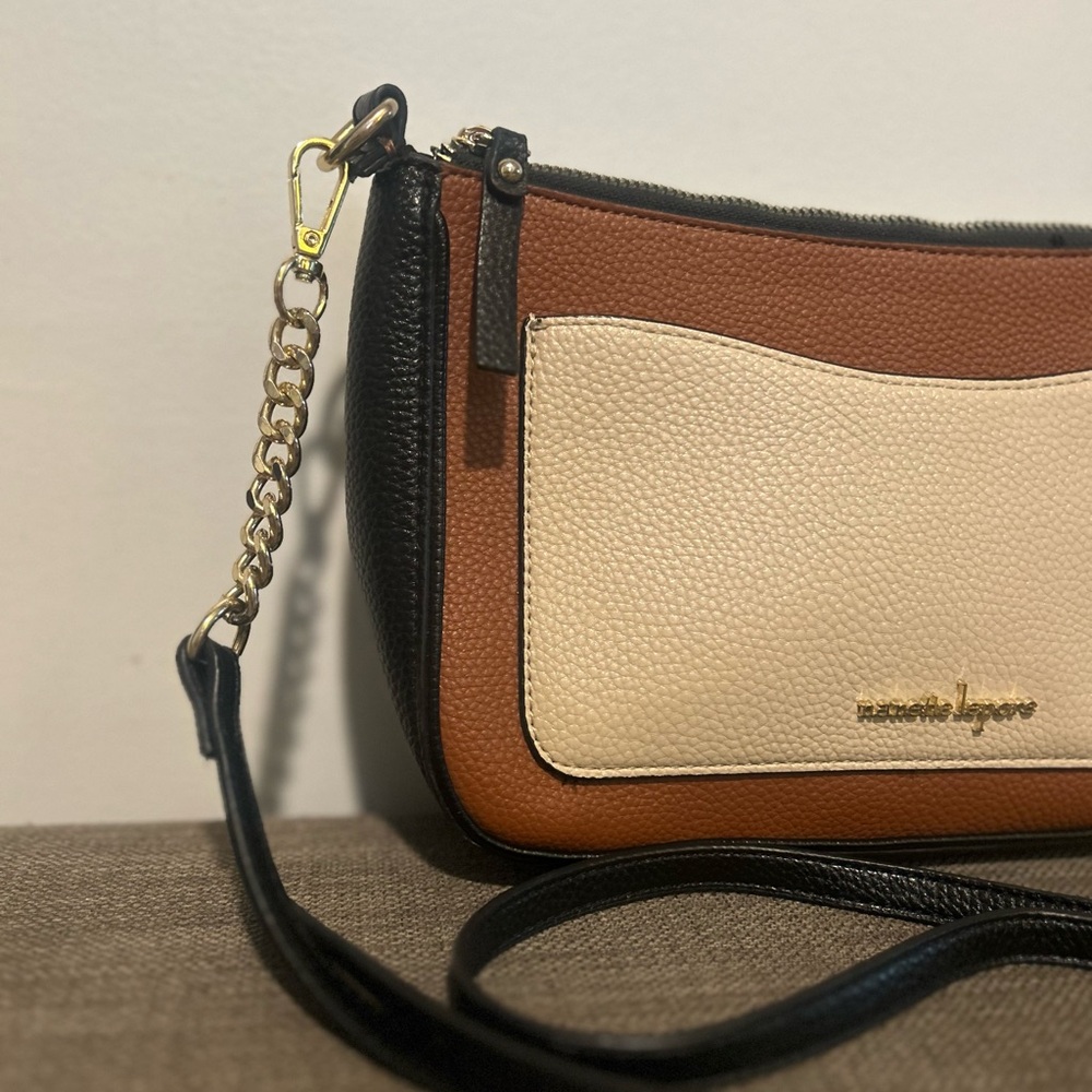 Nanette Lepore Brown and Cream Crossbody Bag - Picture 3 of 9